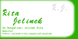 rita jelinek business card